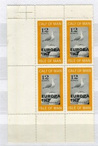 ISLE OF MAN; 1963 early Pictorial Bird EUROPA issue MINT MNH CORNER BLOCK