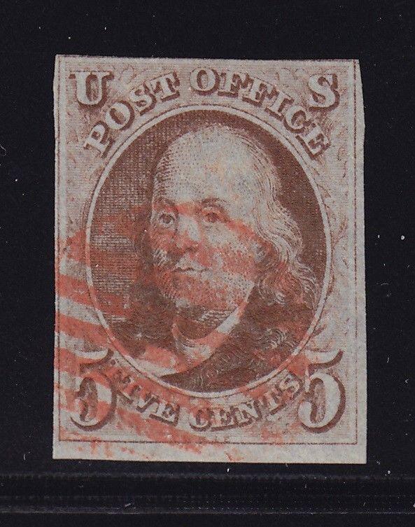 1 F-VF used neat Red cancel with nice color cv $ 400 ! see pic !