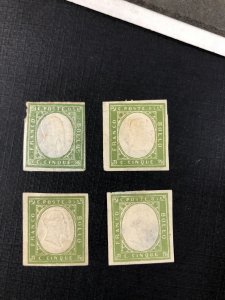 Sardinia #10, four stamps for the price of one MH