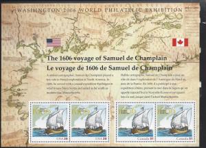 United States, 4074, Explore East Coast: Champlain Pane of 4, **MNH**