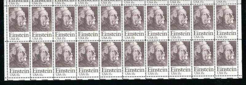 1774 Einstein Sheet of 50 15¢ Stamps Complete 1979