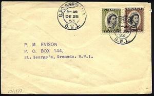 GRENADA 1953 local cover 6c & ½c...........................................23341