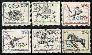 GERMANY DDR 1964 OLYMPIC GAMES TOKYO USED (VFU) SG E754-E759 SUPERB