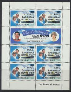 Montserrat SG 650a SC#578A Royal Caribbean Visit   Opt & new values 1985