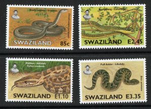 Thematic stamps SWAZILAND 2005 SNAKES set of 4 mint