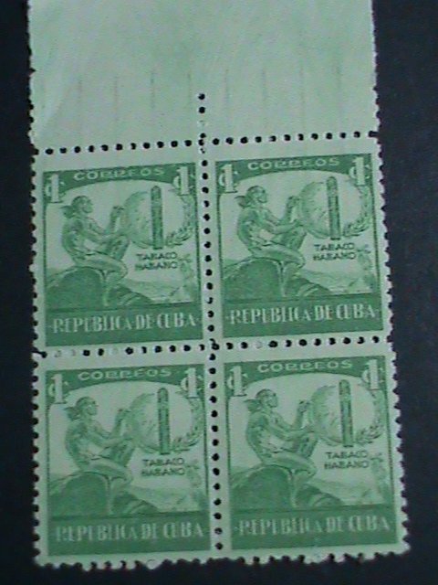 ​CUBA STAMP-1939 SC#356 RAREST CUBA CIGAR & INDIAN STAMP MNH- BLOCK OF 4 VF