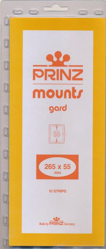 Prinz Scott Stamp Mount 55/265 mm - BLACK (Pack of 10) (55x265  55mm 55)  STRIP