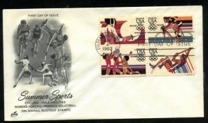 US C112a 35c Air Mail 1984 Olympics C109-C112 Blk  UA ArtCraft cachet FDC