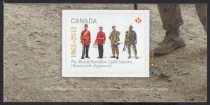 THE ROYAL HAMILTON INFANTRY MILITARY UNIFORM, Canada 2012 #2579 MNH cut fr BK510