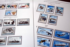 COLOR PRINTED BRITISH ANTARCTIC 2011-2020 STAMP ALBUM PAGES (33 illustr. pages)