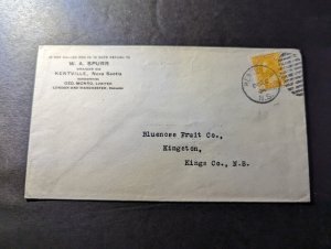 1924 Canada Cover Kentville to Kingston Nova Scotia