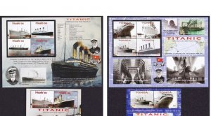 Tonga (& Niu) 4x TITANIC SHEETS set of 4 MINT (Never Hinged) cv$24.00