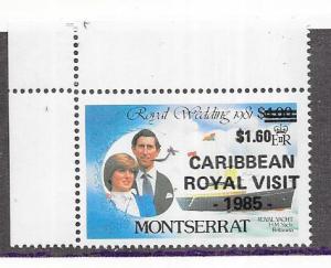 Montserrat #578 $1.60 over print Royal Visit 1985  (MH) CV $4.75