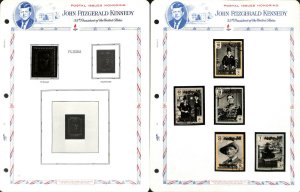 Fujeira Stamp Collection on 12 White Ace Pages, John Kennedy