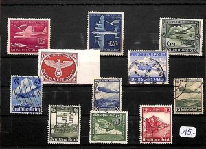 E0062 Germany Empire German Reich mix lot air & railway transport zeppelin