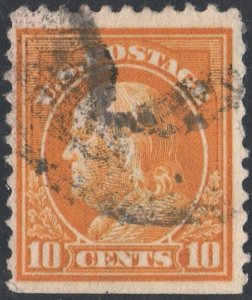 SC#510 10¢ Franklin Single (1917) Used