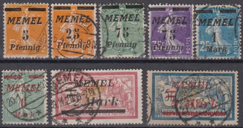 Memel #50, 56, 60-2, 65, 73, 82 F-VF Used CV $15.45 (A8187)