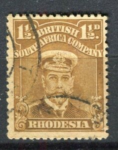 RHODESIA; 1913-22 early GV Admiral issue used Shade of 1.5d. value