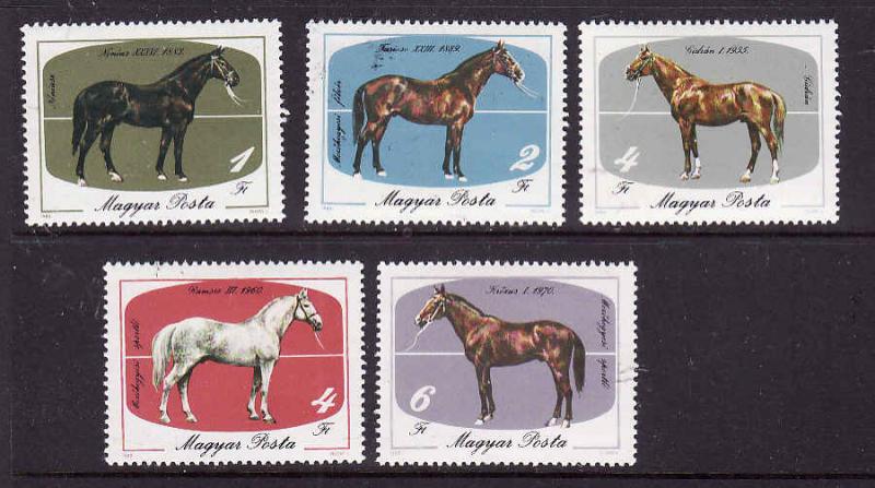 Hungary-Sc#2932-6-unused NH set-Horses-Animals-1985-