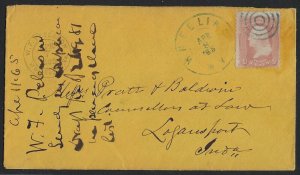 US 1865 CARRIER WHEELING WV CIVIL WAR PERIOD COVER DOUBLE CIRCLE