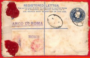 aa2353 - MALTA - Postal History - Registered STATIONERY  to ITALY  1914 CENSORED