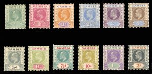 Gambia #41/61 (SG 57-68) Cat£300, 1904-9 Edward, complete set (according to ...