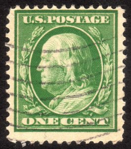 1910, US 1c, Franklin, Used, Sc 374