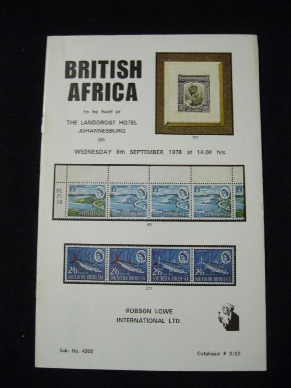 ROBSON LOWE AUCTION CATALOGUE 1978 BRITISH AFRICA