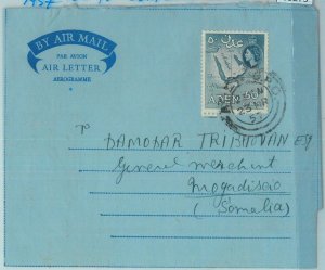 83275 -  ADEN - POSTAL HISTORY -  AEROGRAMME to SOMALIA   1957