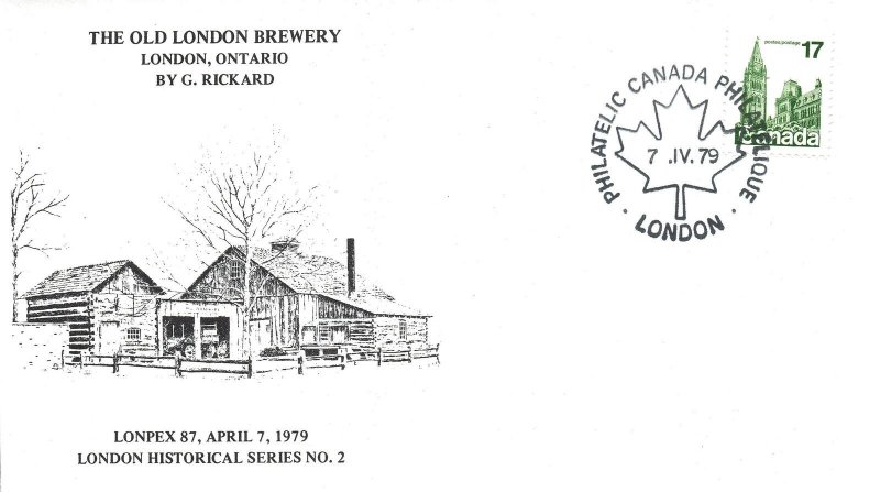 CANADA EVENT CACHET COVER THE OLD LONDON BREWERY AT LONDON ONTARIO LONPEX 1979