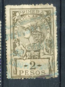 ARGENTINA; Early 1900s classic Revenue Fiscal issue fine used 2P. value