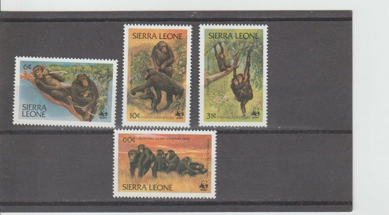 Sierra Leone  Scott#  586-589  MNH  (1983 Chimpanzees)