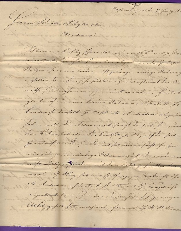1835 DENMARK FLS, Purifed, DANEMARCK PAR HAMBURG to France, See Scans / Descrp