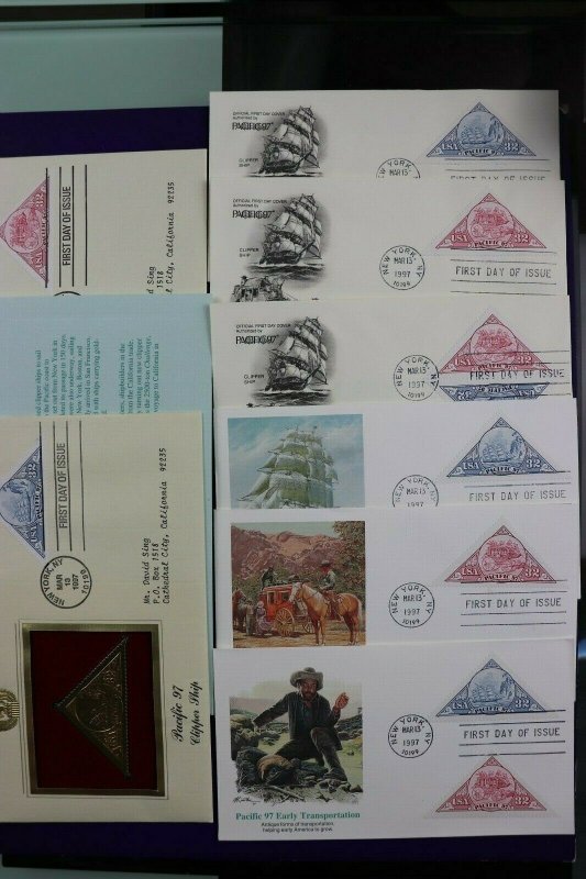 Pacific 97 NYC NY Transportation Philatelic expo 1997 Stamps Sc# 3130-3131 Set 8