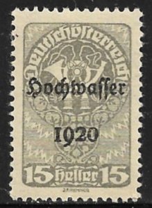 AUSTRIA 1921 15h FLOOD VICTIMS RELIEF Semi Postal Sc B32 MH