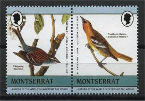 MONTSERRAT, BIRD / ANIMALS ERROR: PAIR MISSING VALUE MNH	