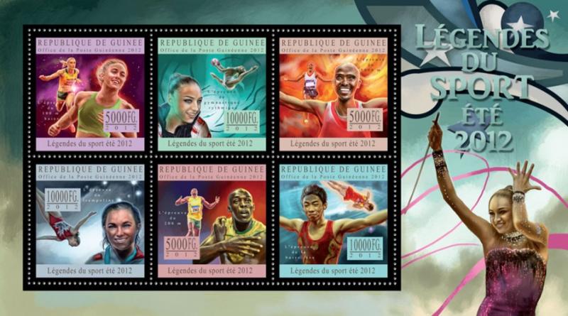 GUINEA 2012 SHEET SPORTS LEGENDS SUMMER OLYMPIC GAMES