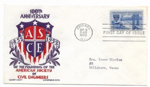 US 1012 (Me-5) 3c Civil Engineers on FDC Cachet Craft Staehle Cachet ECV $12.50