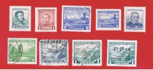 Chile #323-329A  VF used  Various Scenes w/#B7  Free S/H