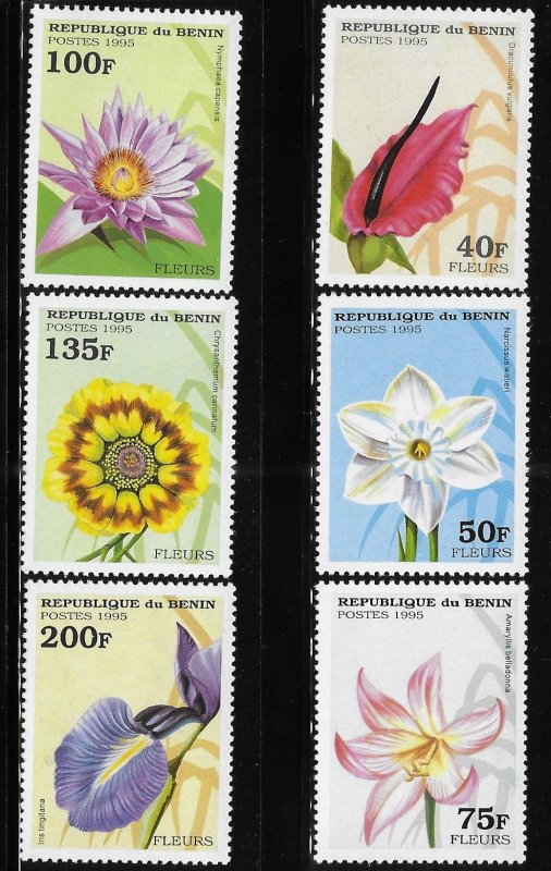 Benin 1995 Flowers Sc 768-773 MNH A1694