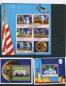 Yemen 3 Souvenir Sheet Used/CTO Space Apollo 11 5528