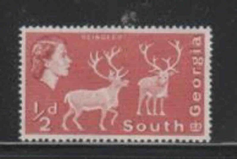 SOUTH GEORGIA #1 1963 1/2p REINDEER VF NH O.G