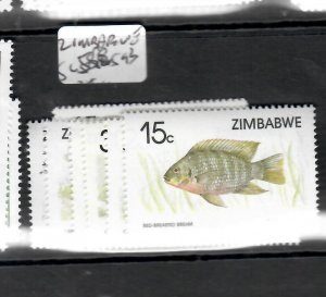 ZIMBABWE   FISH   STAMPS  SC 588-593     MNH     PPP0618H