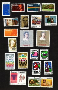 CANADA MNH SET OF 22 COMMEMORATIVE STAMPS ISSUED 1973