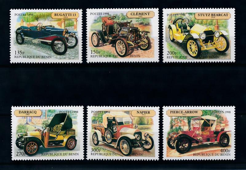 [76416] Benin 1998 Classic Cars Bugatti Darracq Napier Pierce-Arrow  MNH