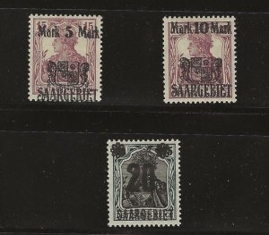 Saar 66-67 + 65 Mint Hinged (414129) 
