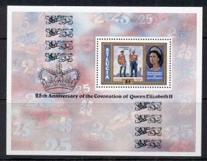 St Lucia 1978 QEII Coronation 25th Anniv. MS MUH