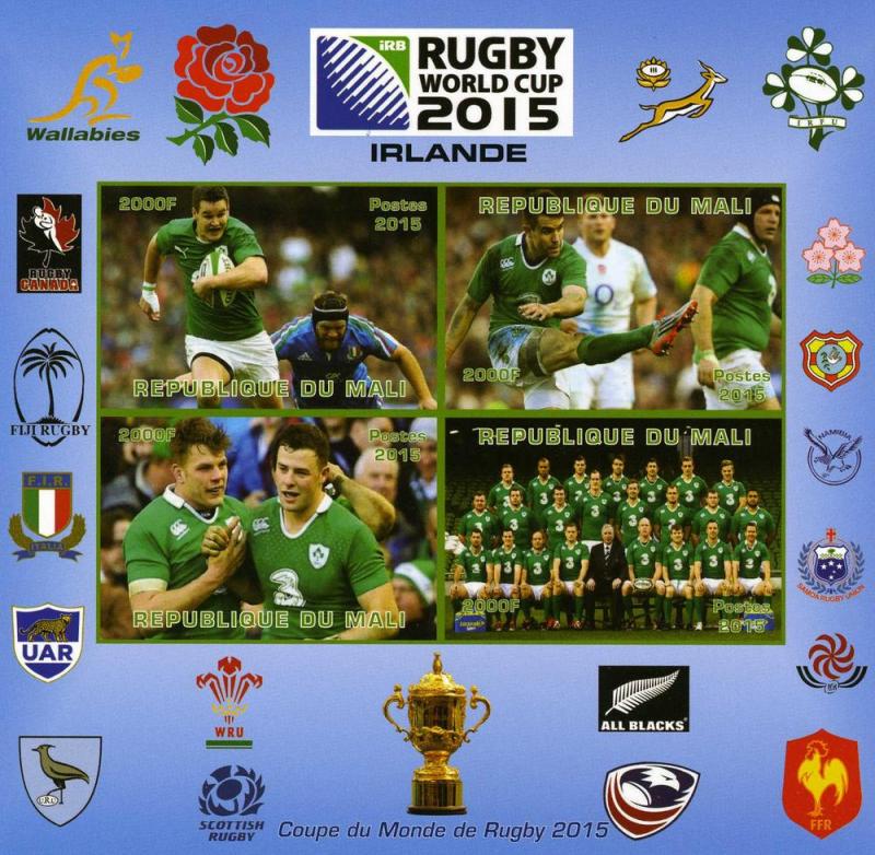 Rugby World Cup 2015 IRELAND Team Deluxe Ungummed Mint (NH)