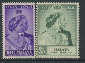 Malaya Sembilan -Scott 36-37 - Silver Wedding Issue -1948 -MNH-Set of 2 Stamps