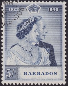 Barbados 1948 #211 vf-u 5sh Indigo
